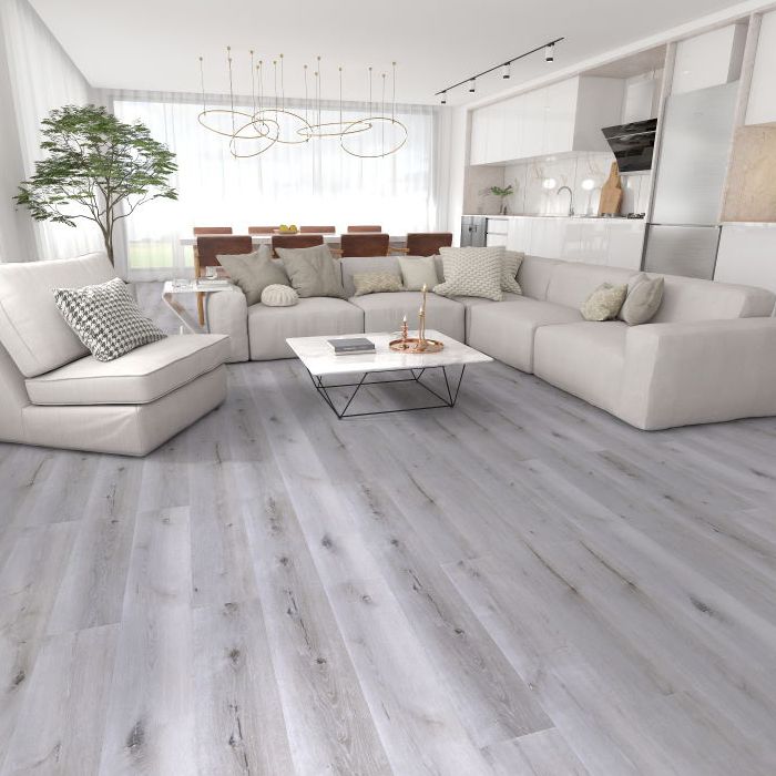 Плитка ПВХ замковая SPC (каменно-полимерная) ASPENFLOOR Natural Touch Дуб Снежный NT3-04 43кл (5,5х184х1220мм) 2,245м² 1/10