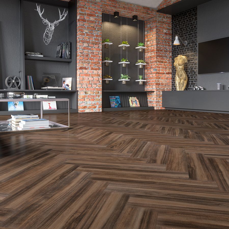 Плитка ПВХ замковая SPC (каменно-полимерная) FARGO Parquet Дуб Сиена 33-64W929 43кл (4х123х615мм) 1,513м² 1/20