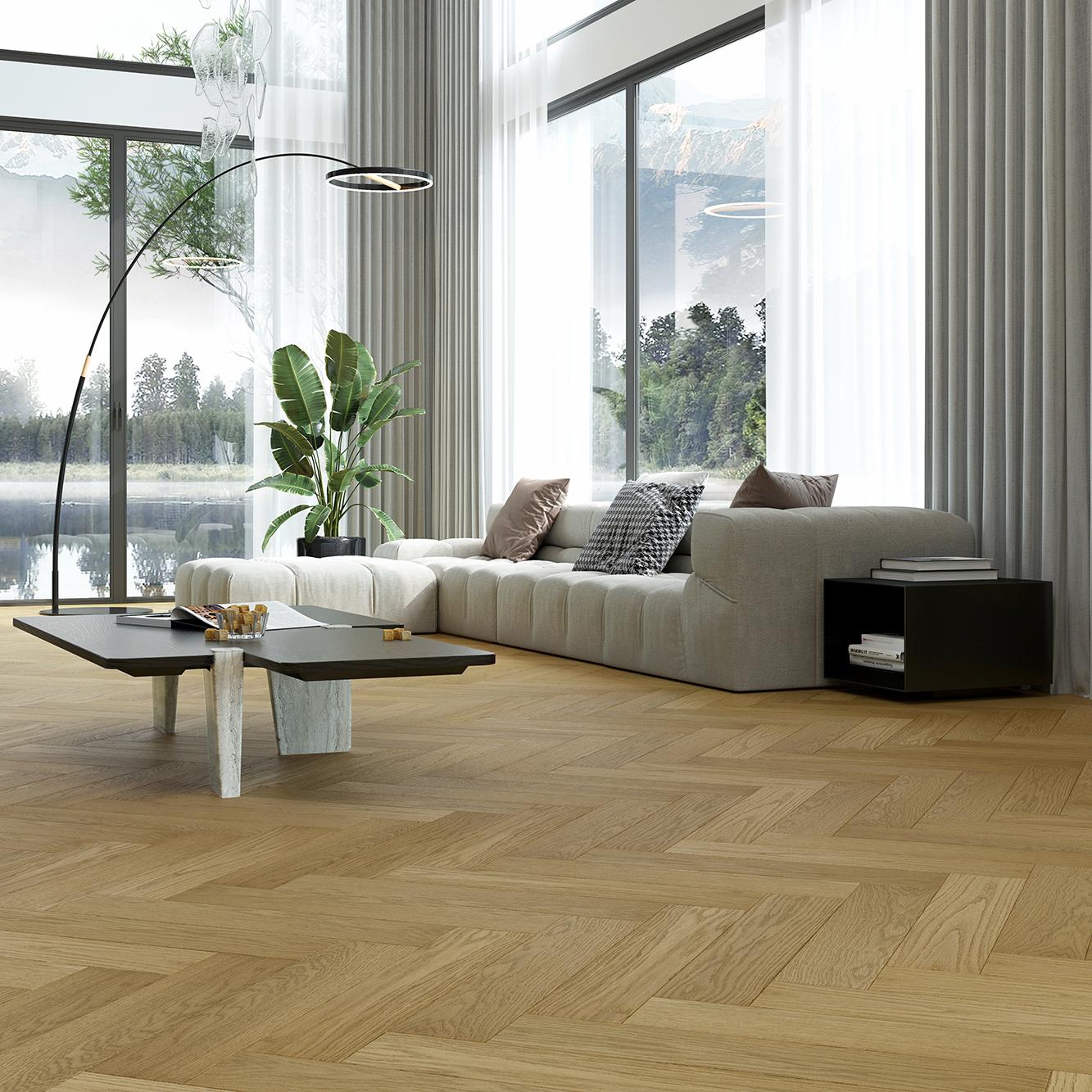 Паркет кварцевый замковой SPC (каменно-полимерный) QUARTZ PARQUET Английская елка Дуб Медовый Раф 33-463 (5х127х635мм) 1,936м² 1/24